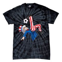 Soccer 4th Of July Uncle Sam American Flag Tie-Dye T-Shirt