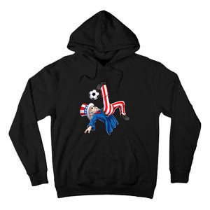 Soccer 4th Of July Uncle Sam American Flag Tall Hoodie