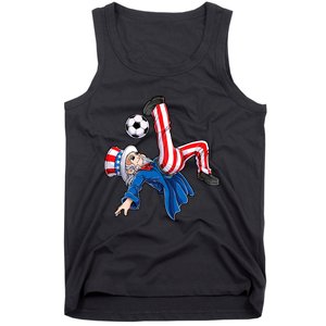 Soccer 4th Of July Uncle Sam American Flag Tank Top