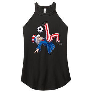 Soccer 4th Of July Uncle Sam American Flag Women's Perfect Tri Rocker Tank