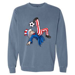 Soccer 4th Of July Uncle Sam American Flag Garment-Dyed Sweatshirt