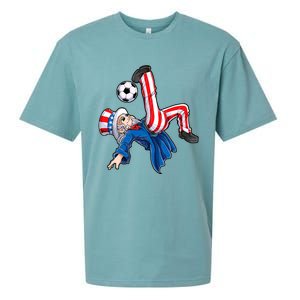 Soccer 4th Of July Uncle Sam American Flag Sueded Cloud Jersey T-Shirt