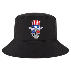 Skull 4th of July T shirt Uncle Sam American Flag Cool Comfort Performance Bucket Hat