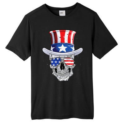 Skull 4th of July T shirt Uncle Sam American Flag Tall Fusion ChromaSoft Performance T-Shirt