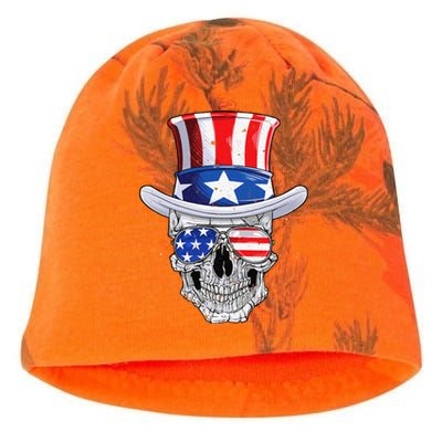 Skull 4th of July T shirt Uncle Sam American Flag Kati - Camo Knit Beanie