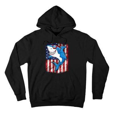 Shark 4th of July American Flag Jawsome Hoodie