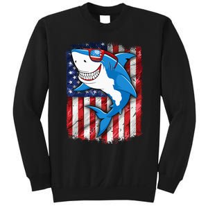 Shark 4th of July American Flag Jawsome Sweatshirt