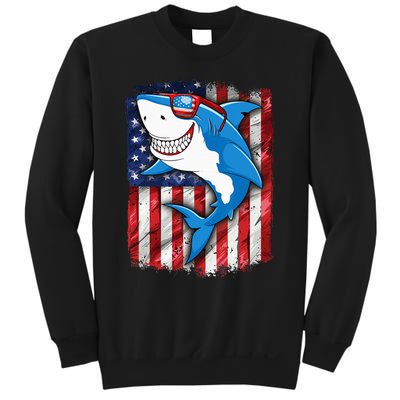 Shark 4th of July American Flag Jawsome Sweatshirt