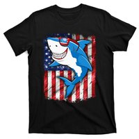 Shark 4th of July American Flag Jawsome T-Shirt