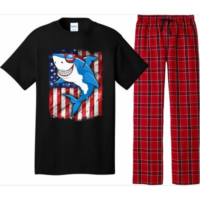 Shark 4th of July American Flag Jawsome Pajama Set