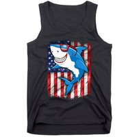 Shark 4th of July American Flag Jawsome Tank Top