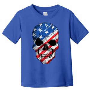 Skull 4th Of July Usa Flag Cute Gift Toddler T-Shirt