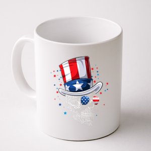 Skull 4th Of July American Flag Sunglasses Gift Coffee Mug