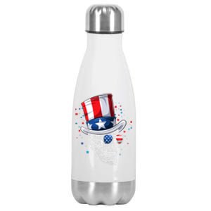 Skull 4th Of July American Flag Sunglasses Gift Stainless Steel Insulated Water Bottle