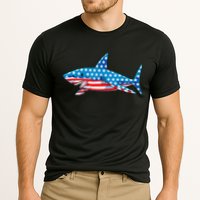 Shark 4th of July American Flag Jawsome  Cooling Performance Crew T-Shirt