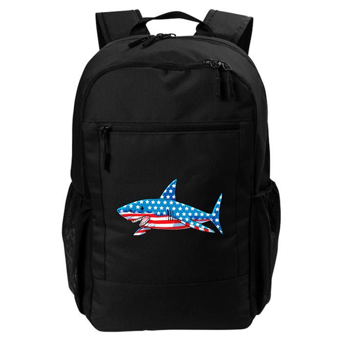 Shark 4th of July American Flag Jawsome  Backpack