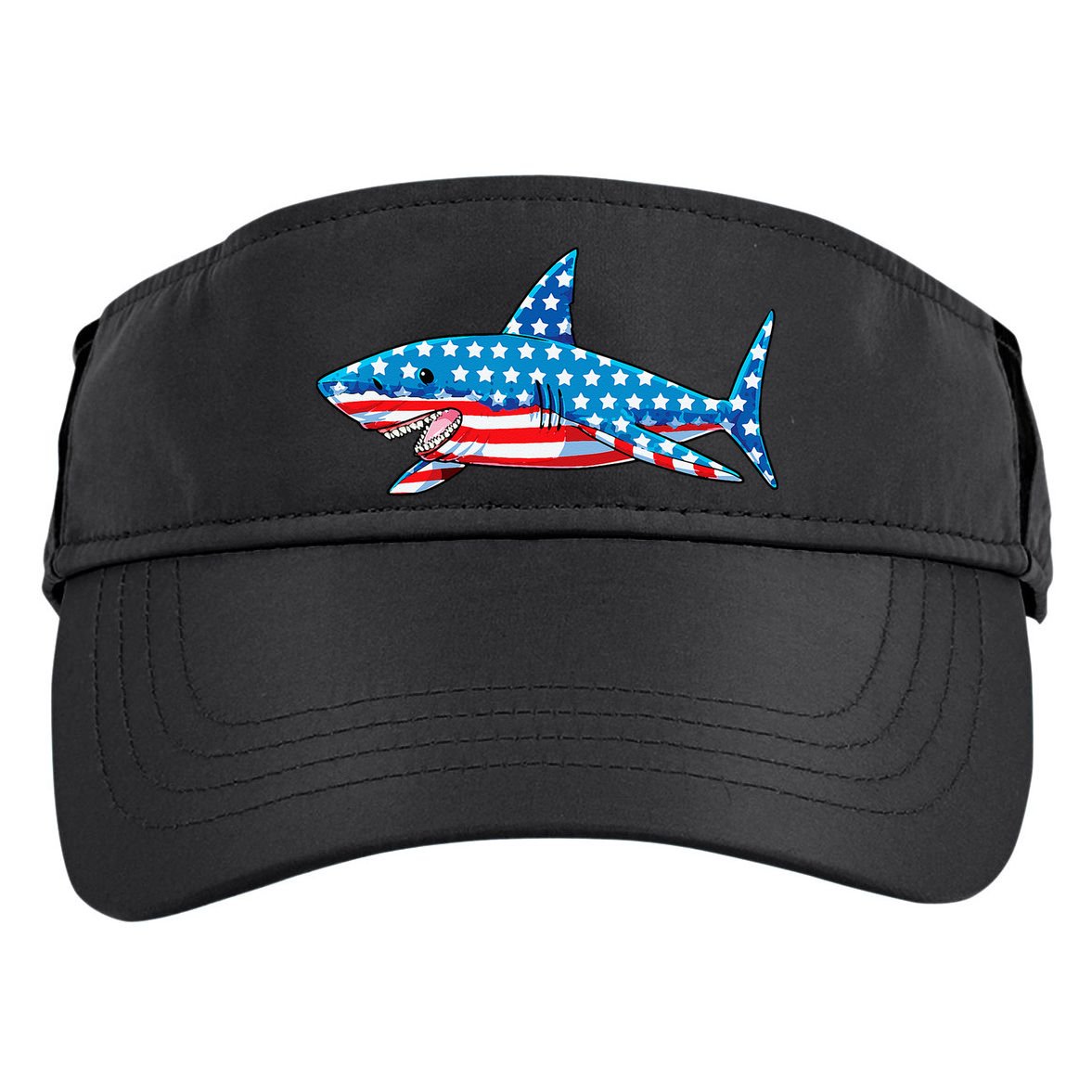 Shark 4th of July American Flag Jawsome  Adult Drive Performance Visor