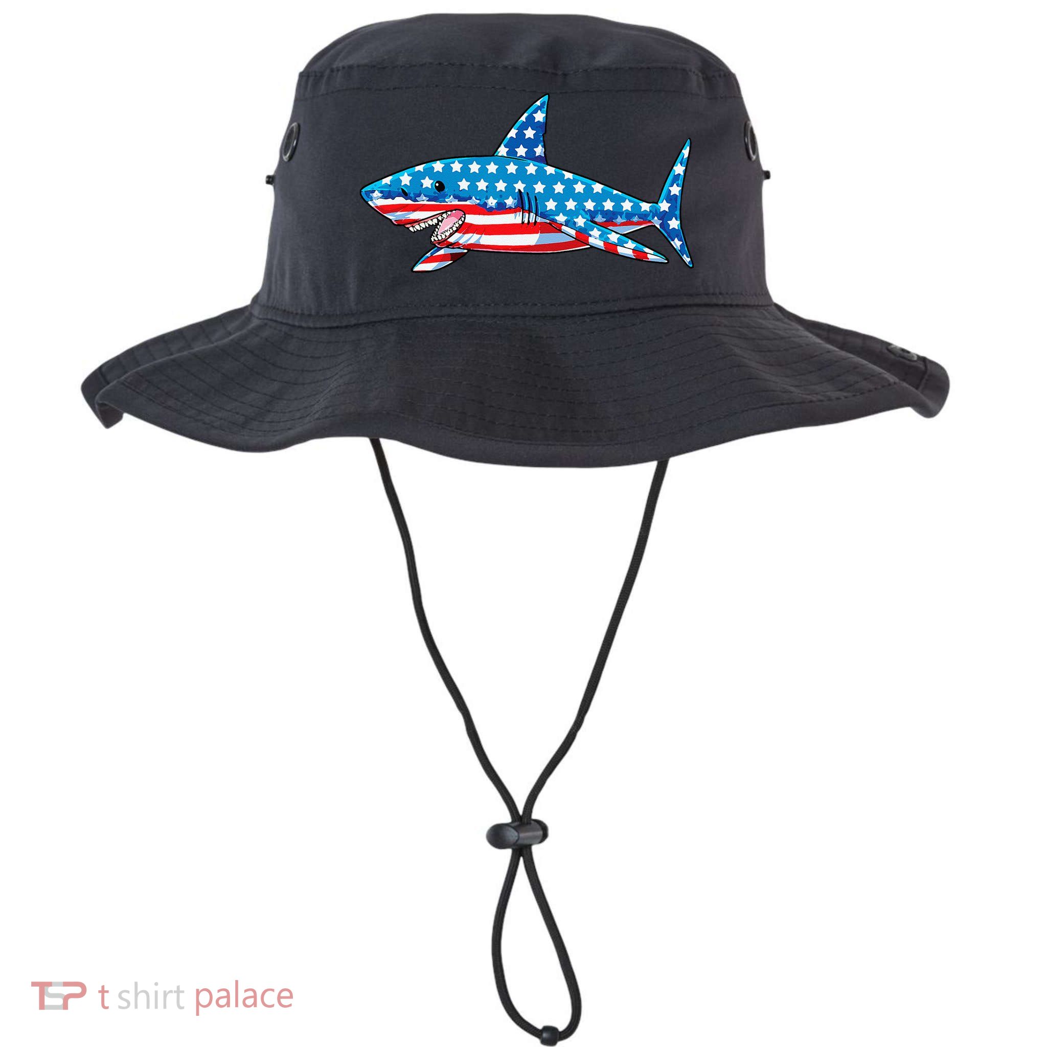Shark 4th of July American Flag Jawsome  Bucket Hat