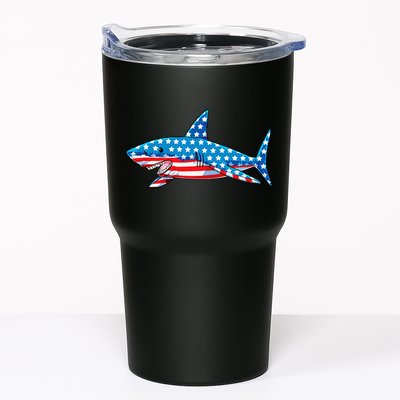Shark 4th of July American Flag Jawsome  Tumbler
