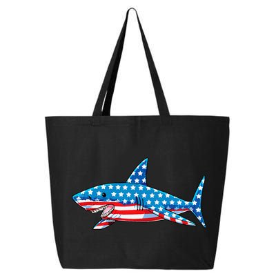 Shark 4th of July American Flag Jawsome  25L Jumbo Tote