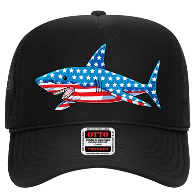 Shark 4th of July American Flag Jawsome  Trucker Hat