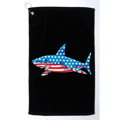Shark 4th of July American Flag Jawsome  Golf Towel