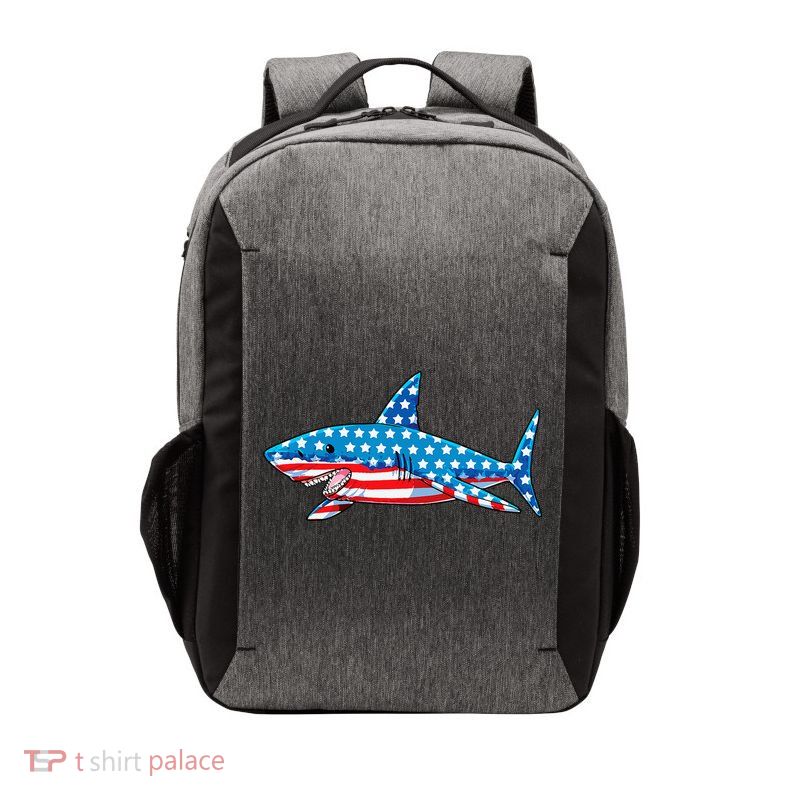 Shark 4th of July American Flag Jawsome  Vector Backpack
