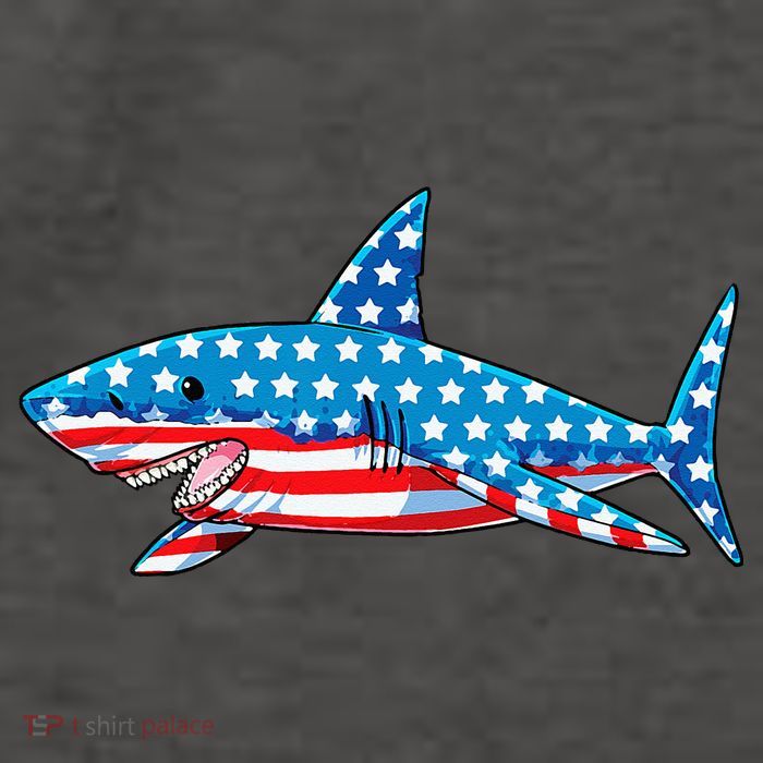 Shark 4th of July American Flag Jawsome  Vector Backpack