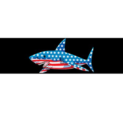 Shark 4th of July American Flag Boy Bumper Sticker