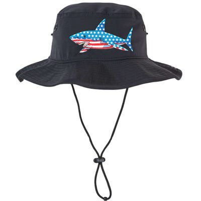 Shark 4th Of July American Flag Legacy Cool Fit Booney Bucket Hat