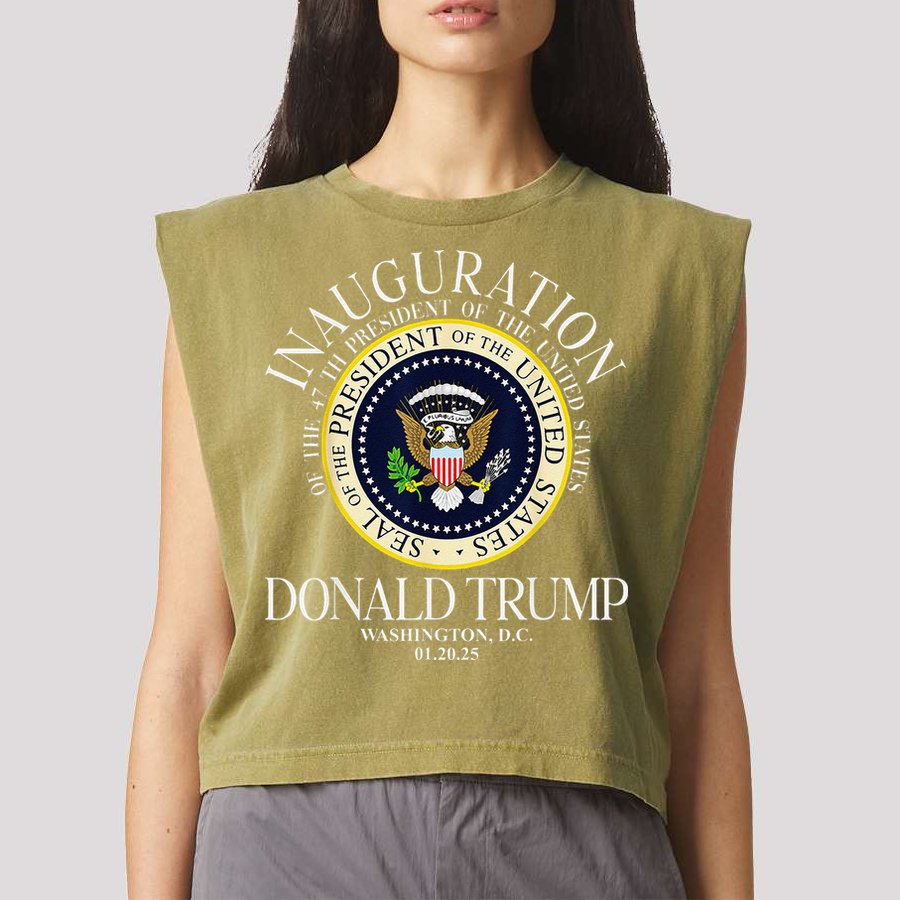 Seal 47th President Inauguration Day Donald Trump 2025 Garment-Dyed Women's Muscle Tee