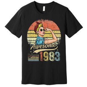 S 40 Year Old Awesome Since 1983 40th Birthday Gifts Premium T-Shirt