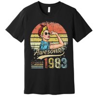 S 40 Year Old Awesome Since 1983 40th Birthday Gifts Premium T-Shirt