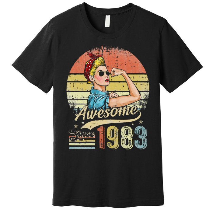 S 40 Year Old Awesome Since 1983 40th Birthday Gifts Premium T-Shirt