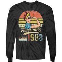 S 40 Year Old Awesome Since 1983 40th Birthday Gifts Tie-Dye Long Sleeve Shirt