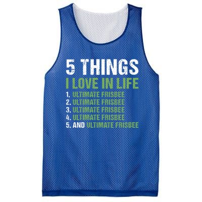 Sport 5 Things I Love In Life Ultimate Frisbee Gift Mesh Reversible Basketball Jersey Tank