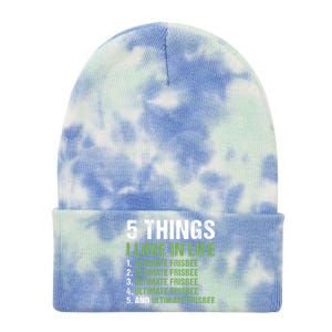 Sport 5 Things I Love In Life Ultimate Frisbee Gift Tie Dye 12in Knit Beanie