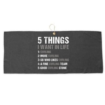 Sport 5 Things I Want In Life Curling Great Gift Large Microfiber Waffle Golf Towel