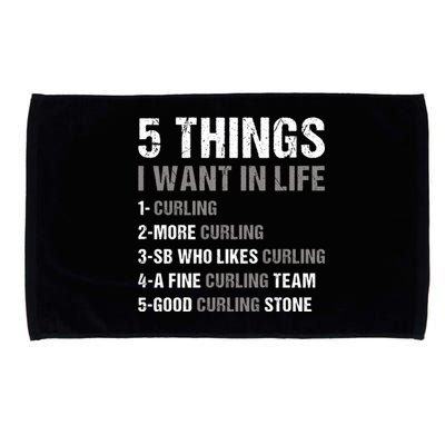 Sport 5 Things I Want In Life Curling Great Gift Microfiber Hand Towel