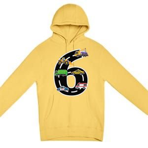 Six 6yr 6th Birthday 6 Years Old Birthday Decoration Premium Pullover Hoodie