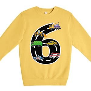 Six 6yr 6th Birthday 6 Years Old Birthday Decoration Premium Crewneck Sweatshirt