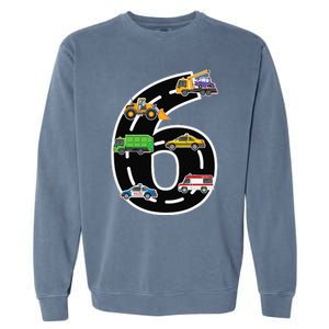 Six 6yr 6th Birthday 6 Years Old Birthday Decoration Garment-Dyed Sweatshirt