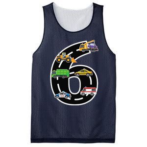 Six 6yr 6th Birthday 6 Years Old Birthday Decoration Mesh Reversible Basketball Jersey Tank