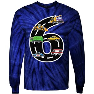 Six 6yr 6th Birthday 6 Years Old Birthday Decoration Tie-Dye Long Sleeve Shirt