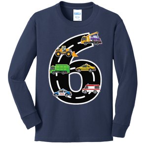 Six 6yr 6th Birthday 6 Years Old Birthday Decoration Kids Long Sleeve Shirt