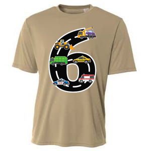 Six 6yr 6th Birthday 6 Years Old Birthday Decoration Cooling Performance Crew T-Shirt