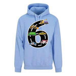 Six 6yr 6th Birthday 6 Years Old Birthday Decoration Unisex Surf Hoodie