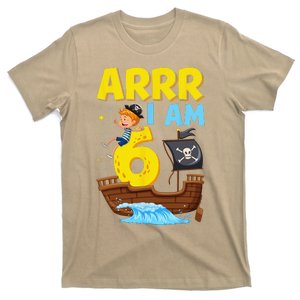 Sixth 6th Birthday Arrr Iam 6 Captain Sailboat Sailing T-Shirt