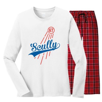 Scully 67 Baseball Women's Long Sleeve Flannel Pajama Set 