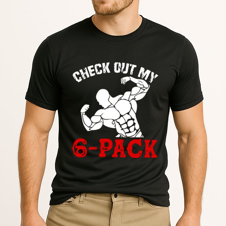 Six 6 Pack Bodybuilding Cooling Performance Crew T-Shirt